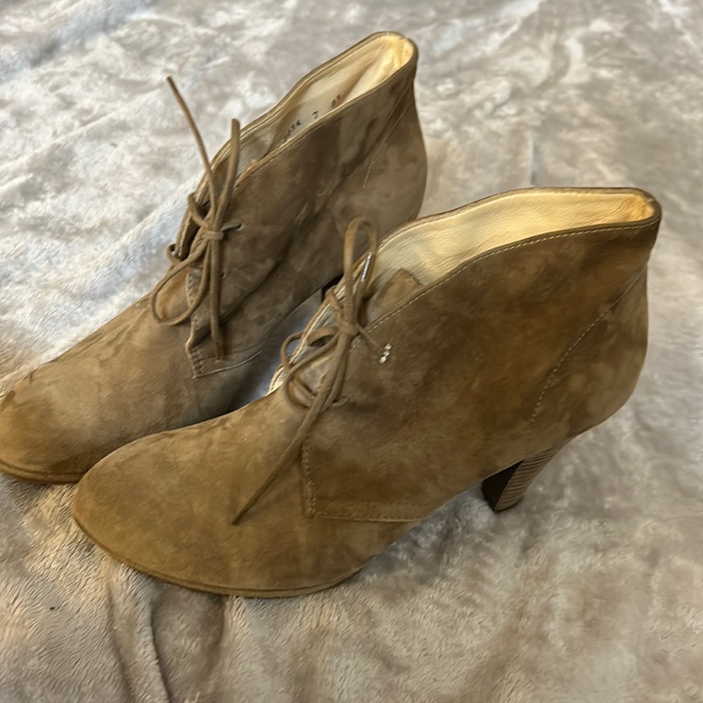 Paul green suede lace up heeled booties